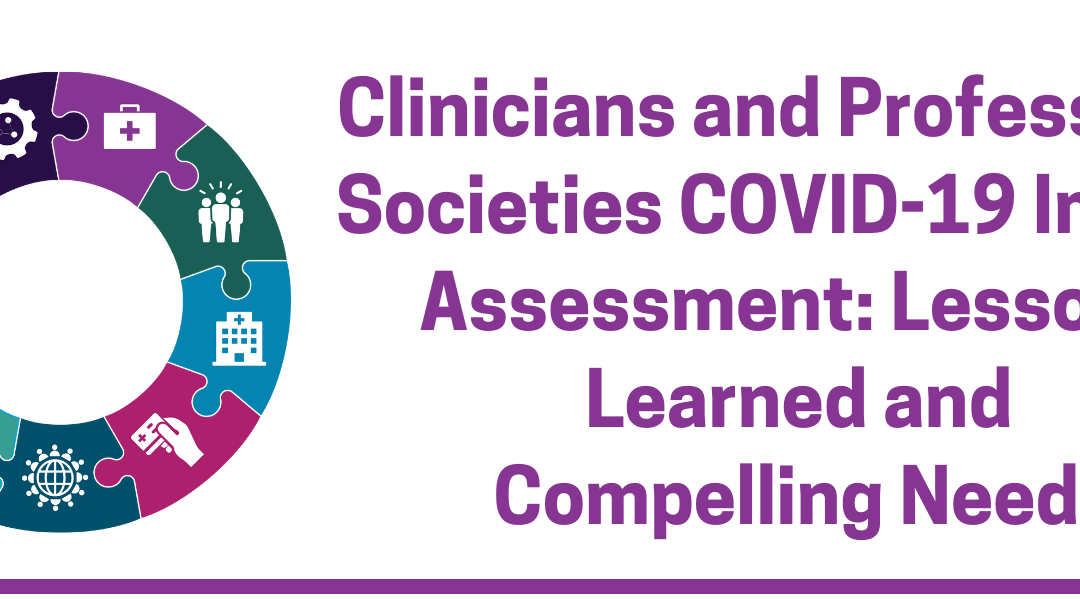 Clinicians and Professional Societies COVID-19 Impact Assessment: Lessons Learned and Compelling Needs
